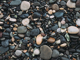 Sea pebble on the beach. stones background.