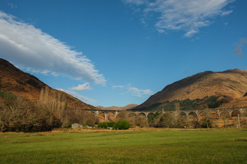 landscape with mountains and clouds
