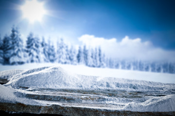 Obraz premium Winter background and snow decoration 