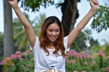 Youthful Asian Female And Freedom