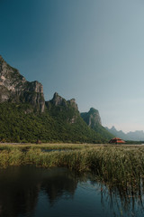 lake in the mountains view in Khao Sam Roi Yot National Park
