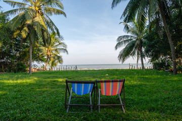 two chairs on the view beach