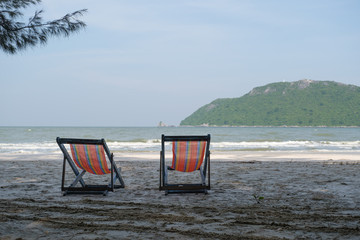 two chairs on the beach