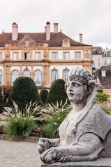 Buildings and Sphinx sculpture of The Palace du Peyrou, Neuchatel, Switzerland