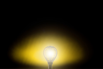 Silhouette led lamps on a yellow background