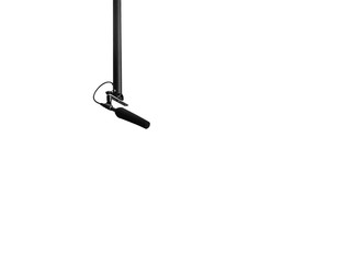 upside down microphone isolated on white background, this has clipping path.