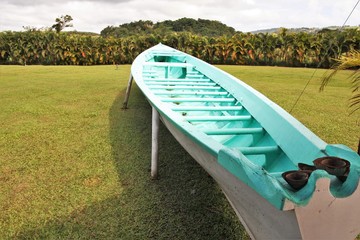 Martinique, embarcation dans les cocotiers