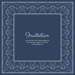 Abstract ornamental lace frame for greeting card or invitation