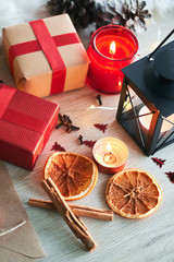 Christmas decorations with candles