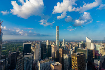 Obraz na płótnie Canvas New York city view of Uptown Central Park from high