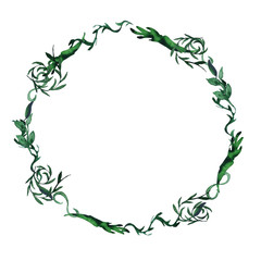  Botanical watercolor flowers. Watercolor wreath of elements botanical leaves