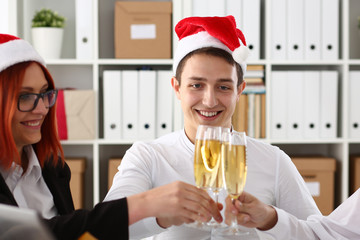 A group of businesspeople celebrating Christmas