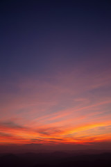 Sunset with Colorful dramatic sky in the countryside.