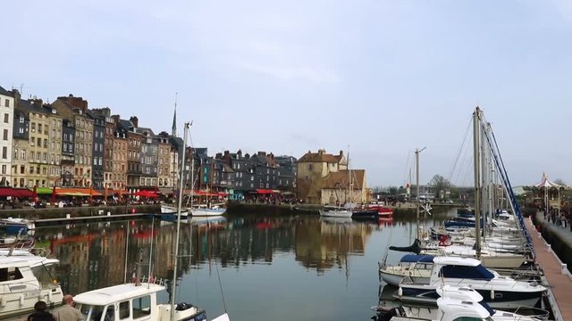 Honfleur harbour in a beautiful day, Normandy, France