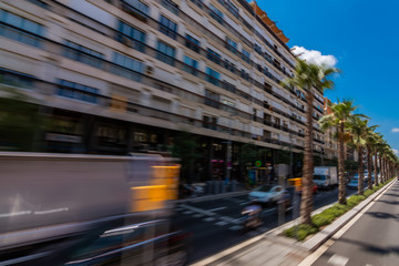 Speed Road view in Barcelona, Spain