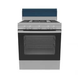 Stainless Steel 4-Burners Gas Cooking Range. 3d illustration 