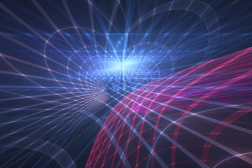 sunrise in cyberspace, abstract futuristic landscape