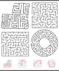 maze leisure game graphics set