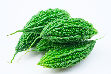 Bitter gourd on white background