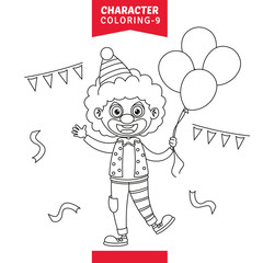 Vector Illustration Of Character Coloring Page