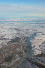 Aerial photograph, Sviyaga River before confluence with Volga. Kazan, Russia