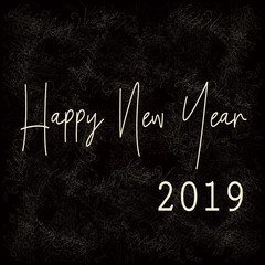 happy new year 2019 black étoiles