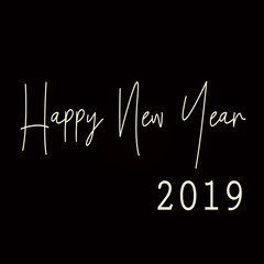 happy new year 2019 black