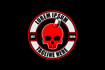 chemical skull vector logo template