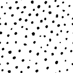 Monochrome polka dot vector seamless pattern