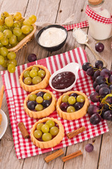 Grape tarts.