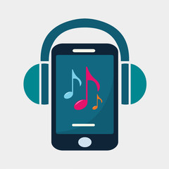 vector symbol of smart phone music player 