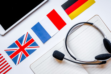 online education concept in learning language lifestyle white ba