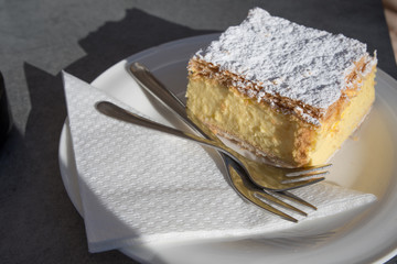 Cremeschnitte, custard cream cake dessert