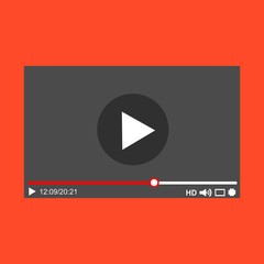 Video player interface template for web and mobile apps, vector illustration - Vector