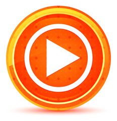 Play icon natural orange round button