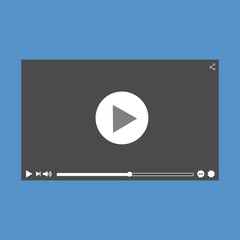 Modern video player design template for web and mobile apps flat style. Vector illustration - Vector