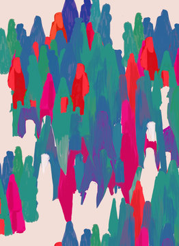 People and human heterogeneity. Colorful abstract and conceptual illustration.