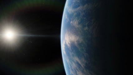 Fototapeta na wymiar Near, low earth orbit blue planet. this image elements furnished by NASA.