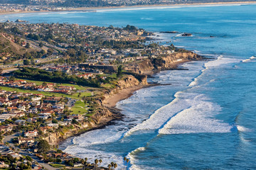 Coast, City, Waves, Ocean