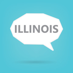 Illinois word on a speech bubble- vector illustration