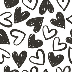 Heart seamless pattern for Valentine's day, Vector illustration