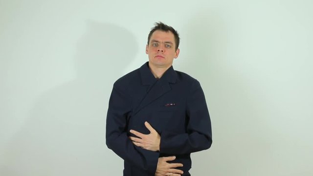 The guy takes off his jacket. Defiant behavior. To attract attention. An alternative to people. The psyche.