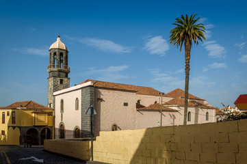 Fototapeta premium Old tower and historical buildings, La Orotava, Tenerife