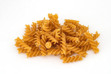 pasta fusilli isolated on white background