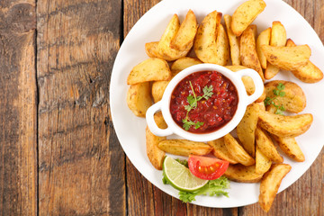french fries or wedge potato