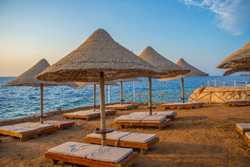 Sunrise on the beach in Sharm El Sheikh