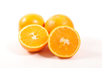 fresh orange on white background