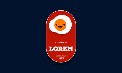 Fried Egg Badge Sticker Logo Template Vector Illustration