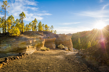Sunset at Lunar landscapes, Tenerife island