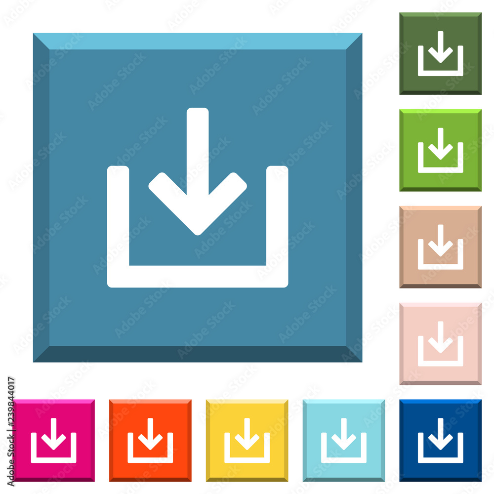 Poster import item white icons on edged square buttons